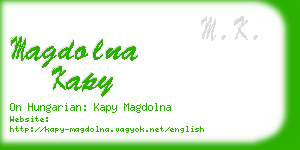 magdolna kapy business card